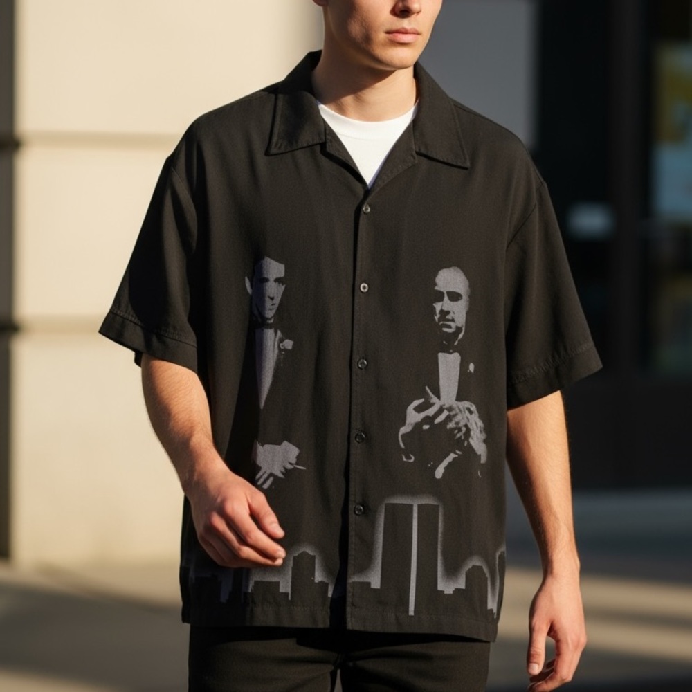 Vintage Spanish Harlem The GODFATHER Pacino/Brando Button Up Shirt